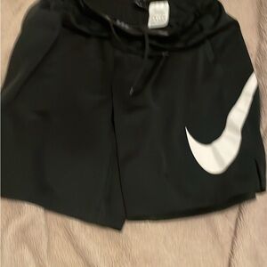 Black Athletic Shorts with White Logo